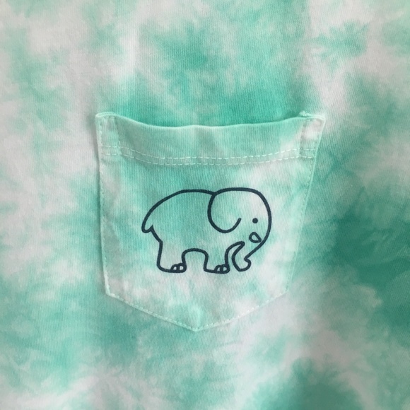 SOLD Ivory Ella Green Tie Dye Cropped Tee #103 - Picture 2 of 6